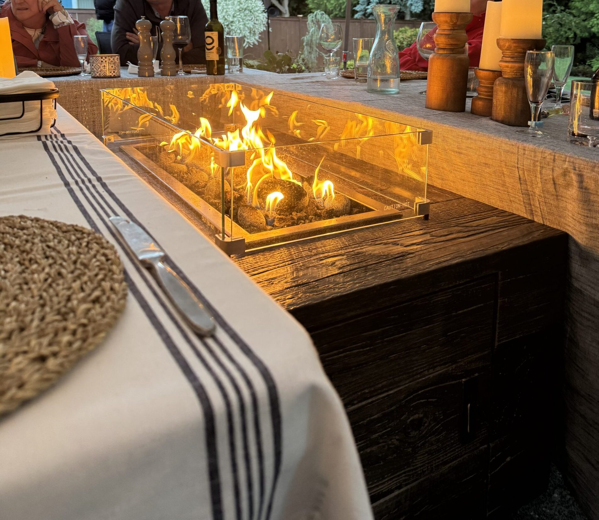 Firelight and table setting