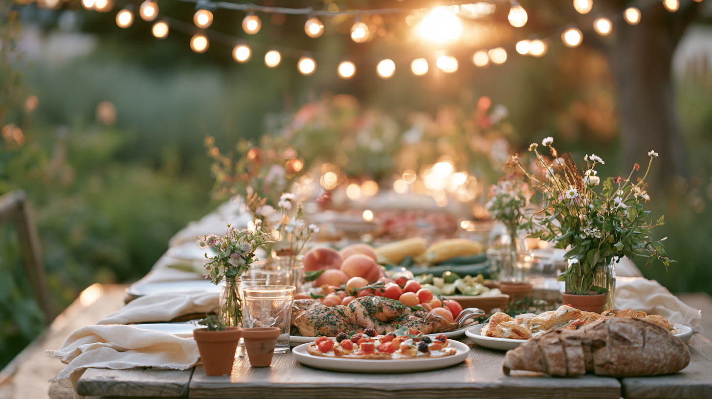 Dinner table prepared for a dinner club