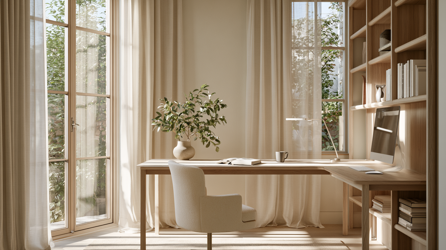 Woman writing in a journal beside a cup of coffee in a peaceful room