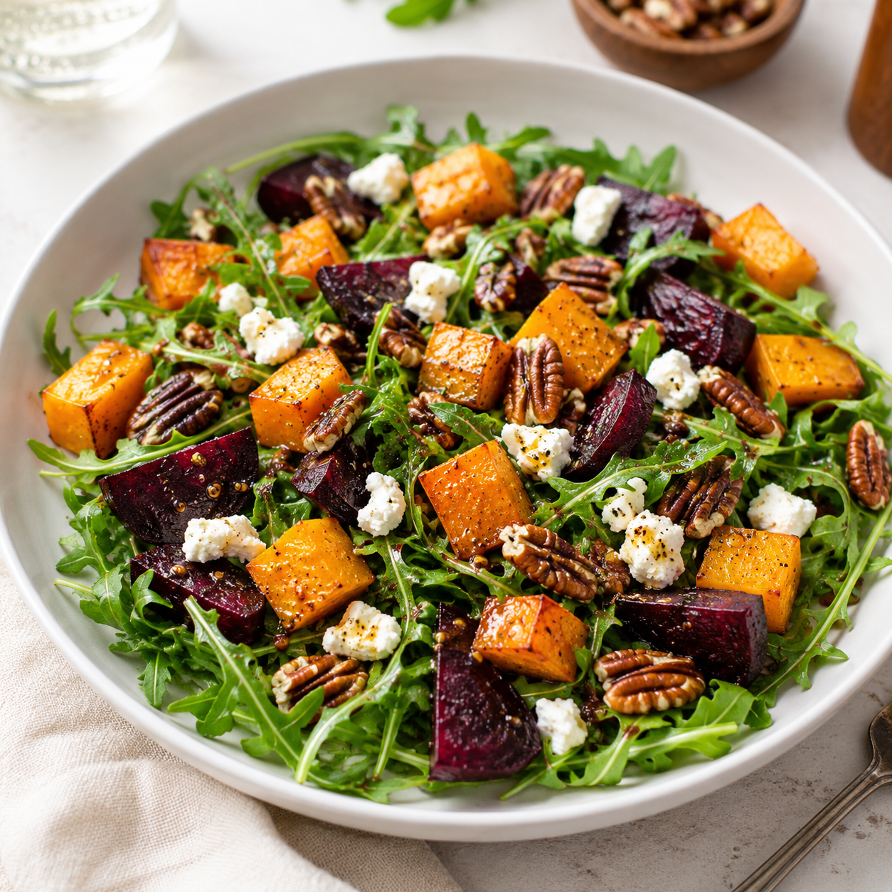 Roasted Beet & Butternut Squash Salad with Goat Cheese